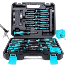 Magnetic Screwdrivers Set with Case, Amartisan 43-piece Includs Slotted, Phil...