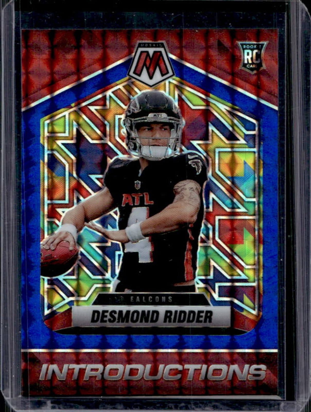 2022 Panini Mosaic Desmond Ridder Introductions RC Mosaic Blue #/99 Falcons