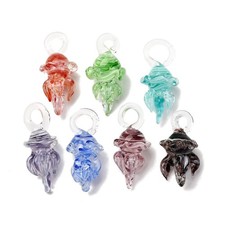 10pcs Handmade Ocean Octopus Lampwork Glass Pendants for DIY Jewelry
