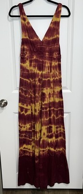 Gypsy 05 Ombre Tie Dye Maxi Dress Small Hippie Boho Free spirit Hollywood VV200