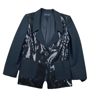 St. John — St John Evening Blazer Jacket Size 4 Black Sequin With Pockets - READ