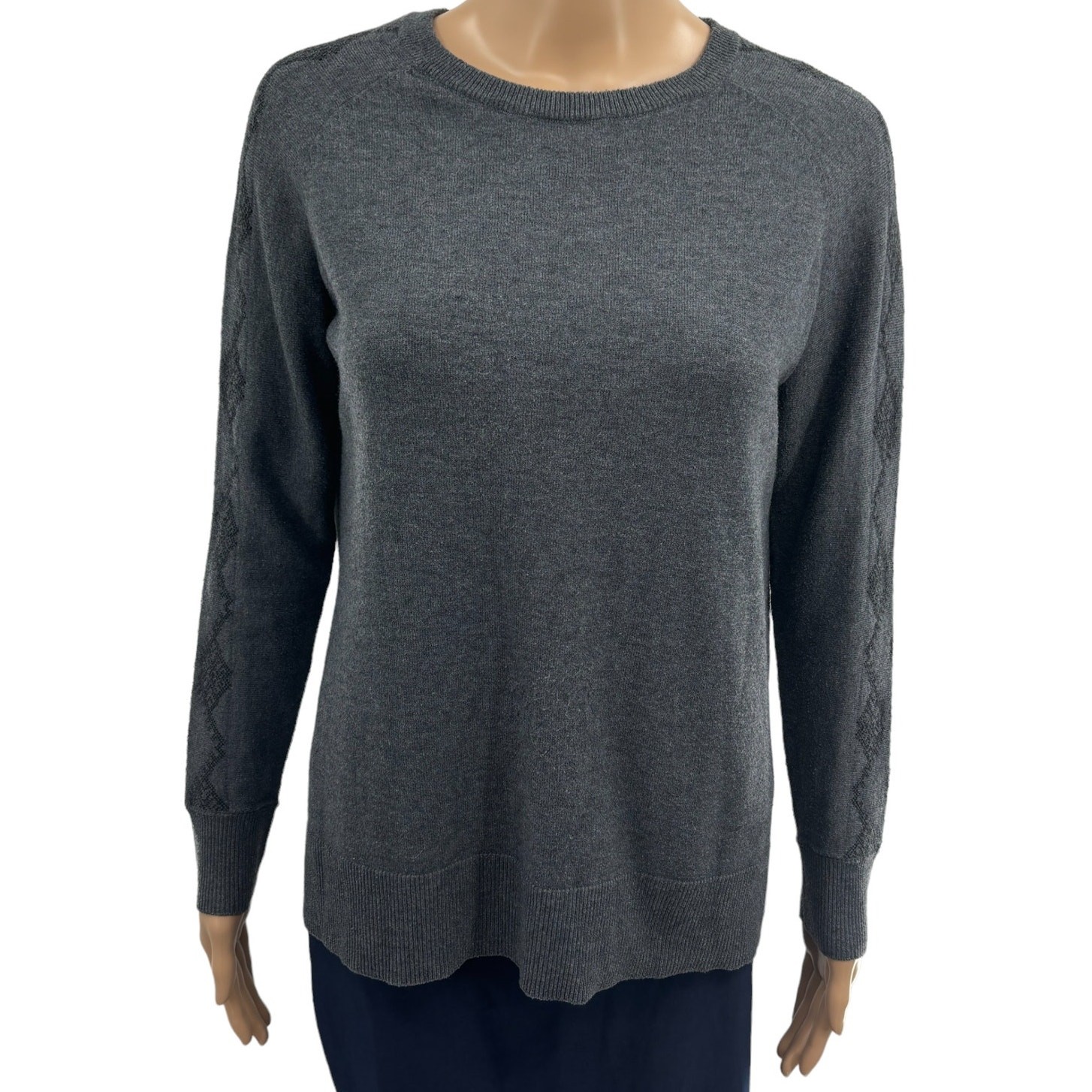 Smartwool Sz S Gray Shadow Pine Needlepoint Crew … - image 3