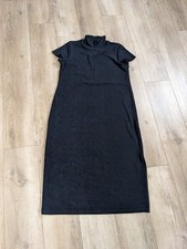 NWT Chico’s Travelers Black Mock Neck Short Sleeve Dress  Stretch  Midi  2 or L