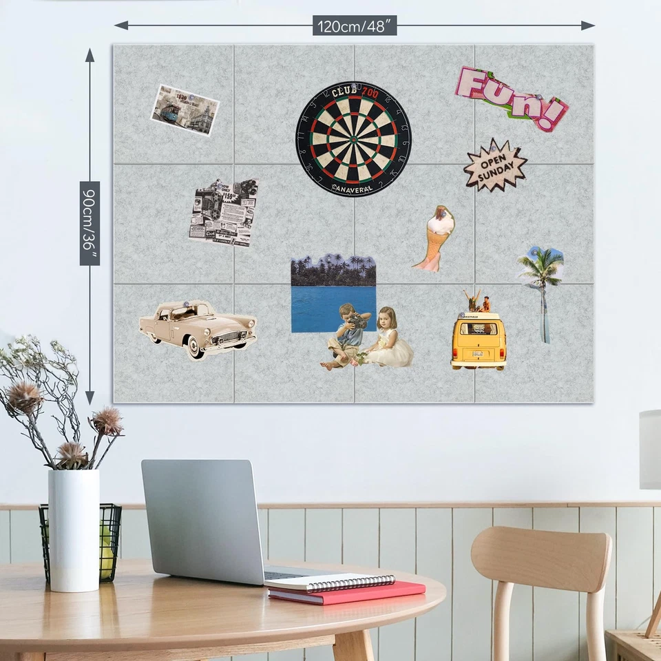 Large Cork Board for Walls with 30 Push Pins-48"X36", Easy to Peel&Stick Visi... - Image 2 of 4