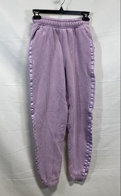 Adidas Ivy Park Women's Sweatpants Lavender Satin 3-Stripe Joggers Sz 3XS