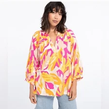 Sanctuary Island Women's Tunic Make A Splash Oversized Lightweight V Neck S