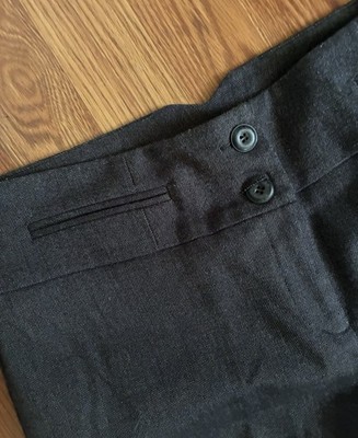 Nic + Zoe Women s Woven Charcoal Grey Dress Pants Trousers Slacks Cuff Preppy 6