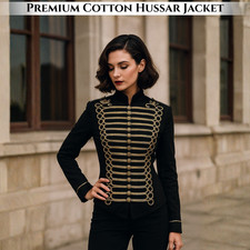Premium Cotton Hussar Jacket Women Military Drummer Jacket Stylish Tunic Jacket