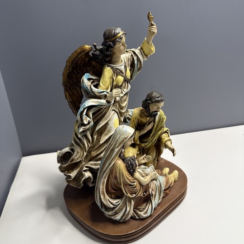 "Estatua vintage de resina fundida de "La Sagrada Familia" José María y Jesús Ángel 12""" - Imagen 3 de 3