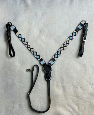 Martin Saddlery Western Premium Leder Reitsport Perlen Kopfstück, Brusthalsband