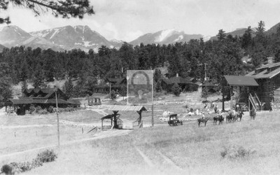 Birds Eye View Moraine Lodge Estes Park Colorado CO - Reprint