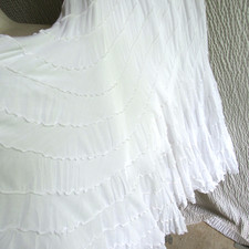 Solid White Maxi Skirt Flowy Fairy Baik Roll Wide band Y2K Long Lined Fit Flare