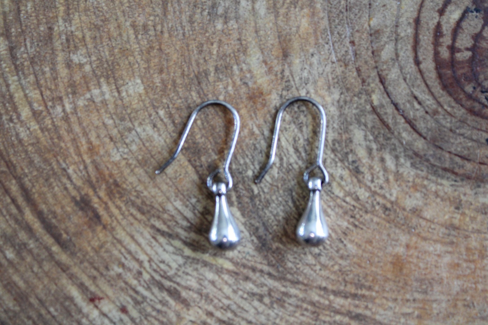 Solid Sterling Silver Miniature Teardrop Shaped D… - image 3