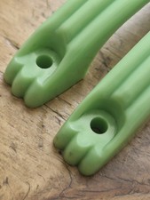 Pair of HEMO Art Deco Green Bakelite Drawer Handles New Old Stock