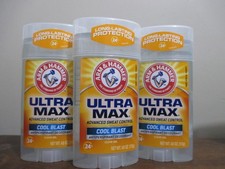 Lot of 3 Arm  Hammer UltraMax 24hr Cool Blast Gel Antiperspirant Deodorant 4oz