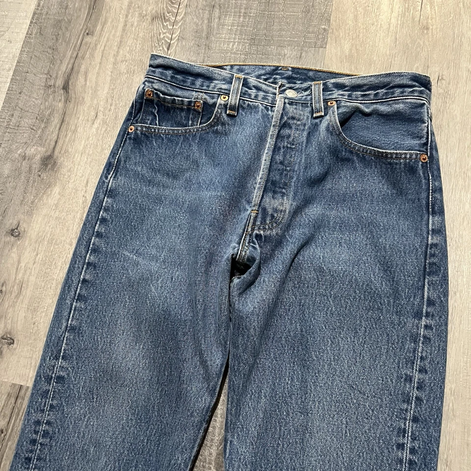 VTG Levi's 501xx Jeans Button Fly Straight Leg Medium Wash 501 USA Men's Jeans - Image 3 of 4