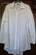 SHIRT LADIES NASTY GAL white Long Sleeve Shirt Dress SIZE LADIES 12 Womens