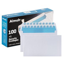  6 3/4 Security Tinted Self-Seal Envelopes - No Window, Size 3-5/8 X 6-1/2 In...