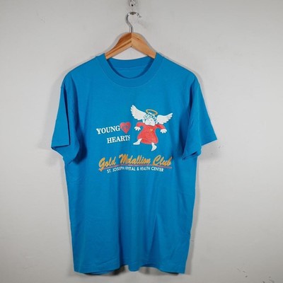 Vintage St. Joseph Hospital & Health Center T-Shirt 90s USA Herren Medium Blue