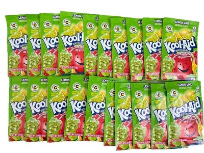 20 Packs of Kool Aid LEMON LIME Flavor Drink Mix Packet NEW Gluten Free FREE SHP