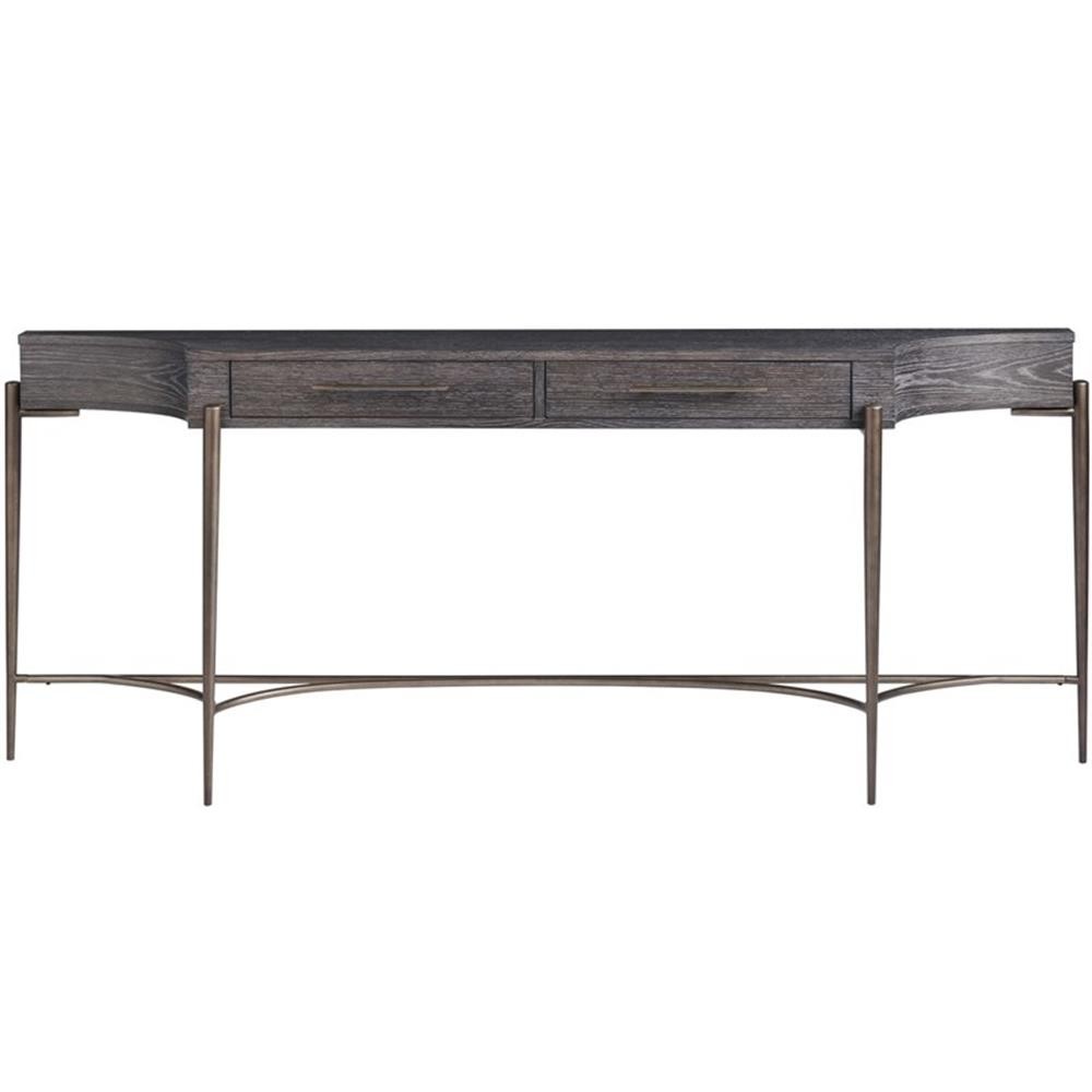 Universal Furniture Curated Oslo Wood Console Table in Onyx Brown