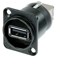 1pc NEUTRIK USA NAUSB-W-B Reversible USB 2.0, Gender Changer, TypeAB, Black