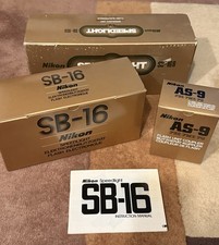 Nikon Speedlight SB-16B Shoe Mount Flash w/ AS-9 Flash Unit Coupler NEW in Box