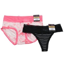 No Boundaries Hipster Thong Panty Set Size M 7-9 Tie-Dye Black Lace