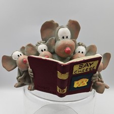 Vintage Parastone 3D mice 'Say Cheese' collectible whimsical figurine ornament