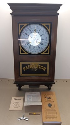 New England Clock Co REGULATOR 14 Day Cathedral Gong NECC75 W/Key & Instructions