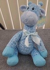 First  Main Jingles Blue Giraffe Baby Plush Stuffed Animal Rattle Toy 9"