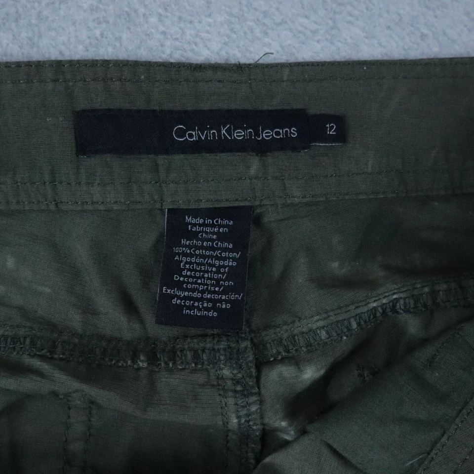 Pantalones Calvin Klein Mujer 12 Recortados Capri Informales Algodón Verde Tie Dye Foto 3 de 4