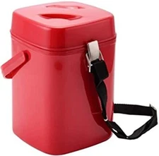 Large Food Jug Thermos 1.7 Liter Red Wide Mouth 3-Containers Inside Foam Handle