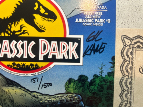 Película Topps Comics Parque Jurásico #0 firmada a mano por Gil Kane 151/1500 certificado de autenticidad - Imagen 2 de 4