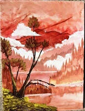 Painting Crimson Lakeside