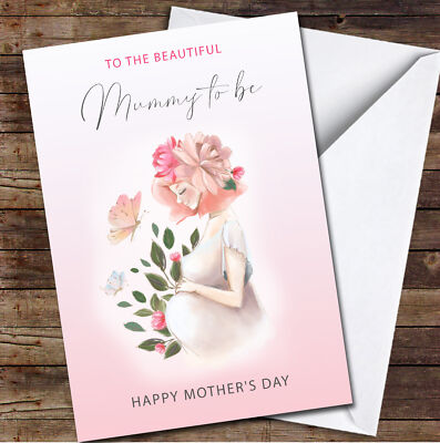Zarte personalisierte Muttertagskarte zum Bemalen Mama