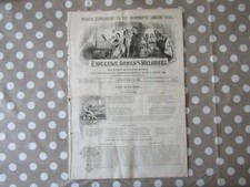 Antique paper - English songs & melodies - 1852 London Illustrated news