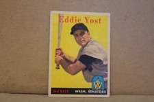 1958 TOPPS EDDIE YOST   BASEBALL  CARD #173