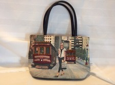 Vtg Tapestry Purse With Van Ness Ave Streetcar By Preston  York