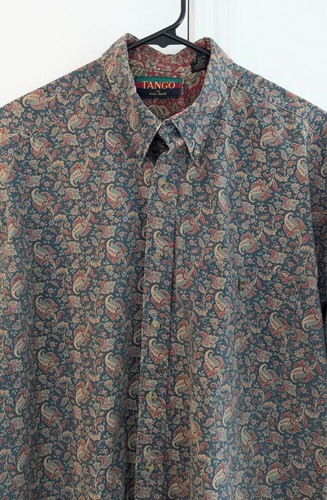 Vintage Tango by Max Raab Multicolor Paisley Button-Down Shirt Men's L - Picture 2 of 14