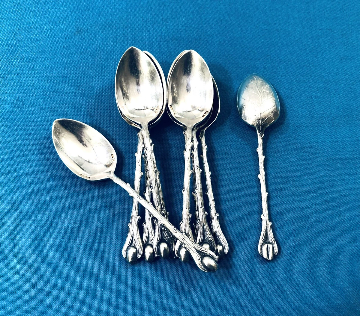 11 cuillères à moka DEETJEN modèle GRAIN DE CAFE métal argenté Couvert 10,5 cm