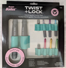 Susan Bates Crochet Hooks TWIST  LOCK Inchangeable with Case Comfort Grip NIB