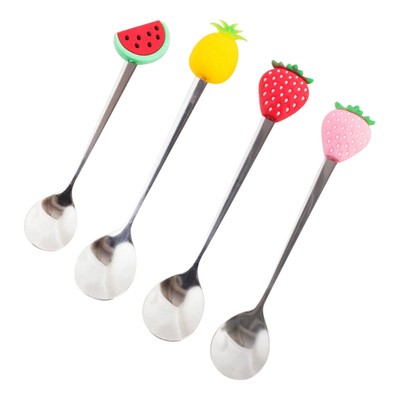  4 Pcs Cocktail-Rührlöffel Dessertlöffel Eiscreme Tasse Teelöffel