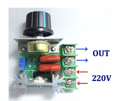 2000W AC 50-220V 25A Elektronisches Hochspannungs-Spannungsreglermodul Einstellbarer Motordrehzahlregler Regelung 25A Ultrakleiner LED-Dimmer mit Drehzahlregler 