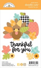 Doodlebug Doodle Cuts Metal Die Set Thankful for You Turkey Pumpkins Fall Leaves