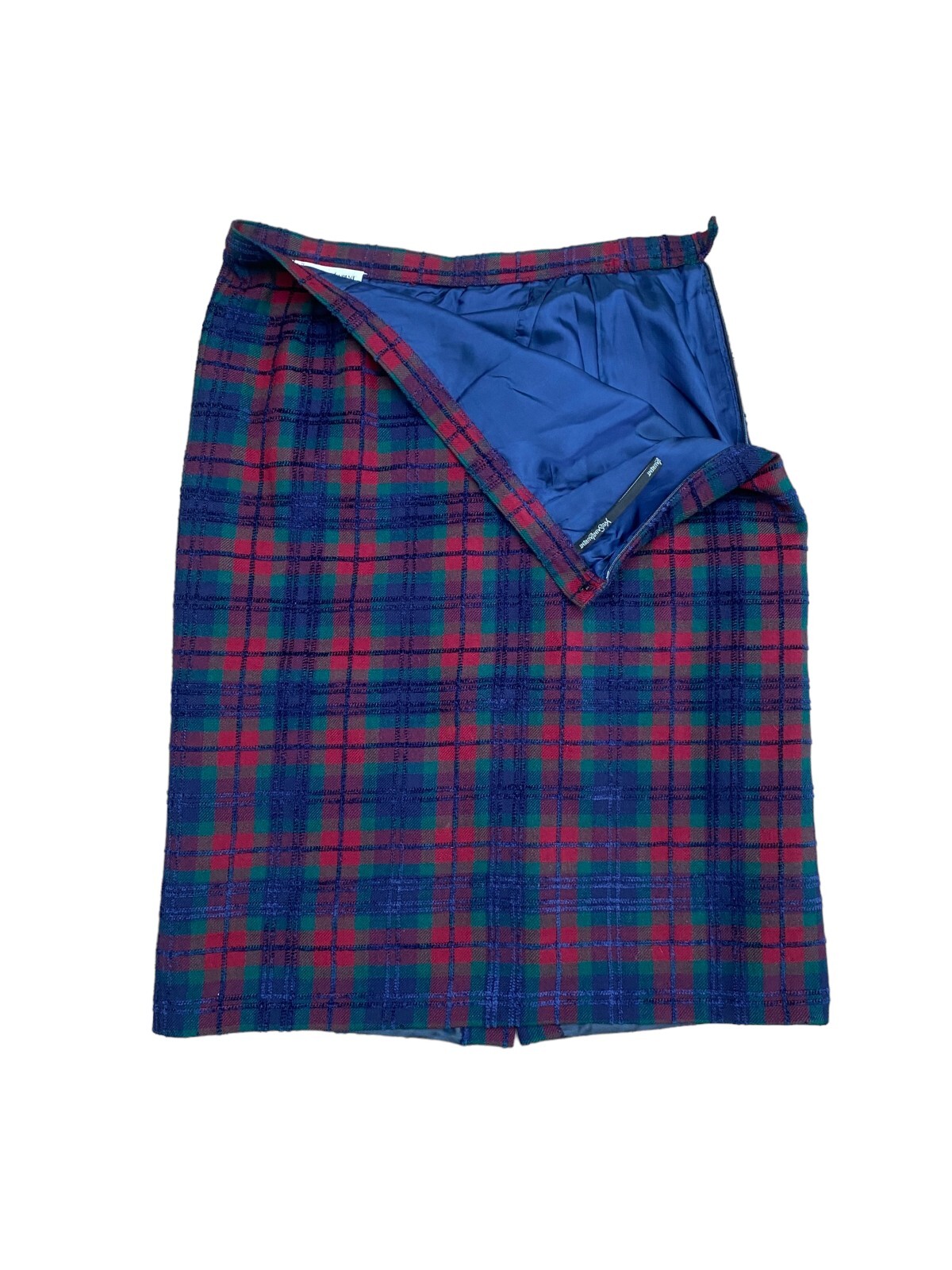 Gonna Yves Saint laurent vintage rossa verde lana a quadri FW 1994 FR 42 US 10