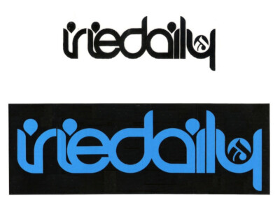 Iriedaily Skateboard 2 Sticker Set Schw Transp Blau Schw 9,5x3,5cm 14x5,5cm