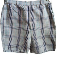 Vintage 1950's 23W Women's Side Zip Rockabilly Pinup Cotton Plaid Hot Shorts