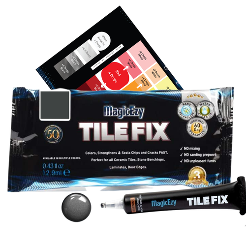 Tile Fix Repair Kit (Grey) Fix & Color Tile Cracks & Chips in Seconds - MagicEzy - Picture 1 of 10
