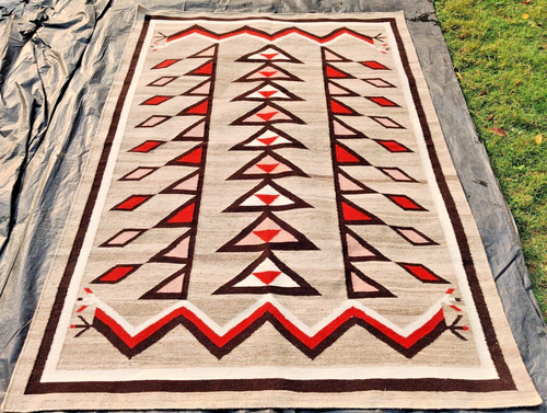 Handwoven wool Kilim Navajo Rug Southwestern Style size 6x9 - Picture 1 of 12